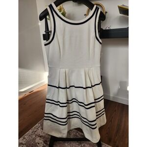 Jessica Simpson White Navy Striped Fit Flare Nautical Dress Lord & Taylor NWT